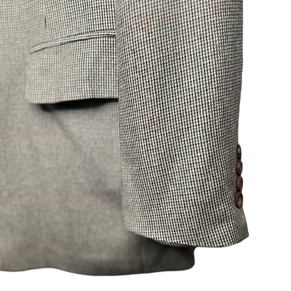 Chaps Ralph Lauren Blazer Men 46R Tan Black Excellent Micro-Check Houndstooth - Picture 5 of 7